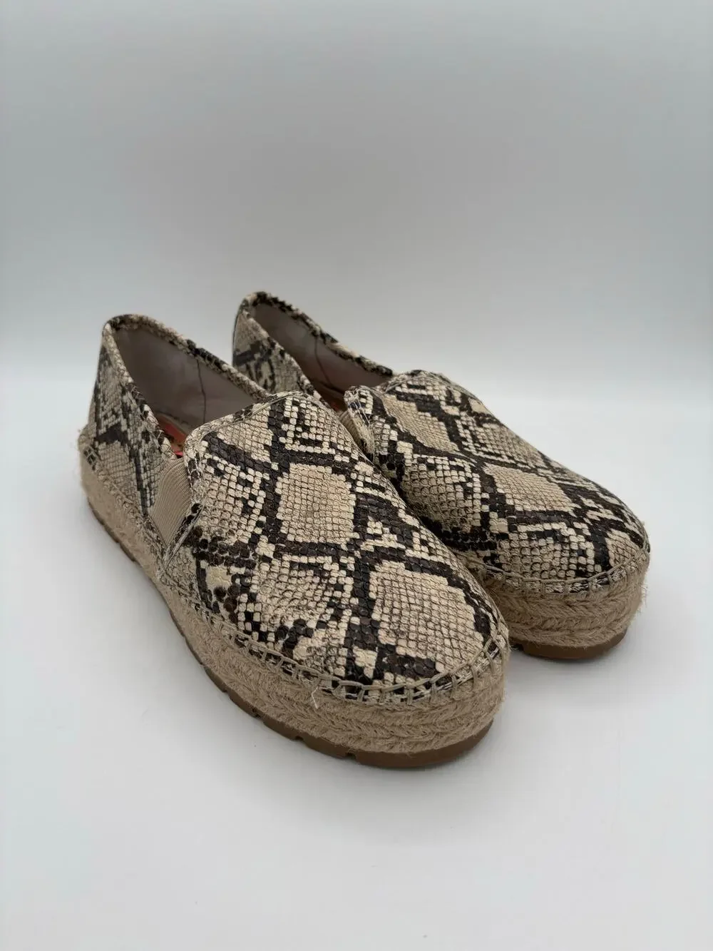 Circus Sam Edelman Snake Skin Print Jute Platform Casual Shoes Size 8.5